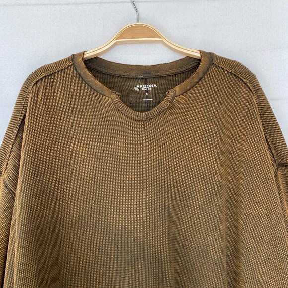 Arizona Jean Co. Thermal Waffle Knit Sweater Women S Brown Grunge Slouchy Boho - Picture 3 of 10